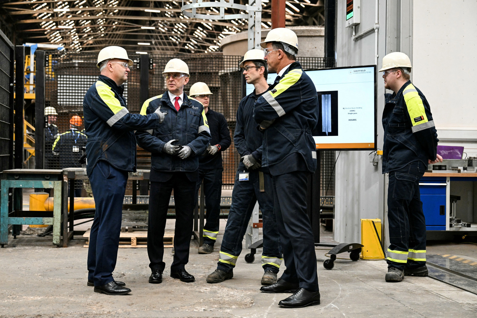 NATO Secretary General Mark Rutte and Britain's Defence Secretary John Healey visiting Sheffield Forgemasters.